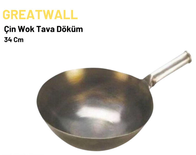 Çin Wok Tava Döküm 34 cm