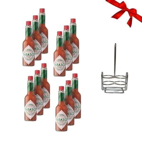 Tabasco Acı Biber Sosu 60 ml x 12’li Set + Stand Hediyeli | Orijinal Amerikan Lezzeti