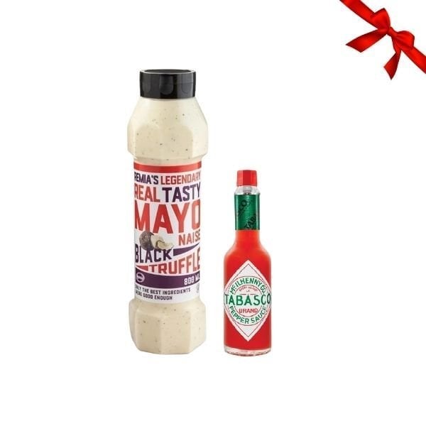 Remia Trüflü Mayonez 800 ml + Tabasco Acı Biber Sosu 60 ml (Stand Hediyeli) | Gurme Lezzet Seti